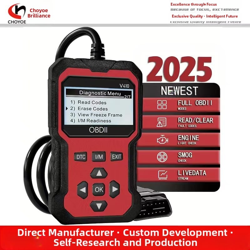 V410 Διαγνωστικός σαρωτής βλαβών αυτοκινήτου, έλεγχος κινητήρα, αναγνώστης κωδικών OBD2, πολυγλωσσικός
