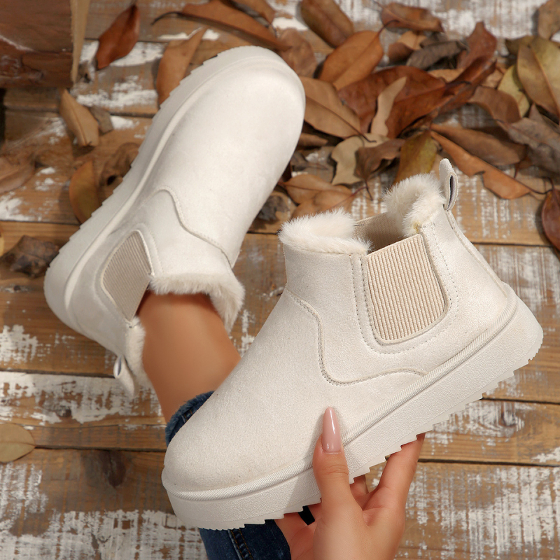 Moterų sniego bateliai – šilta, lengvai užsivelkiami, vidutinio/trumpo aukščio, apvali nosis, stora pada 2,5 cm, viršus iš dirbtinės PU, vidus iš dirbtinės kailio