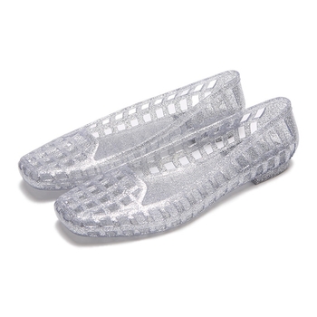 Ženske ravne cipele s kvadratnim vrhom, PVC gornji dio i PVC đon, slip-on, niski potpetica (Kvadratni vrh; PVC gornji dio; PVC đon; slip-on; niski potpetica)