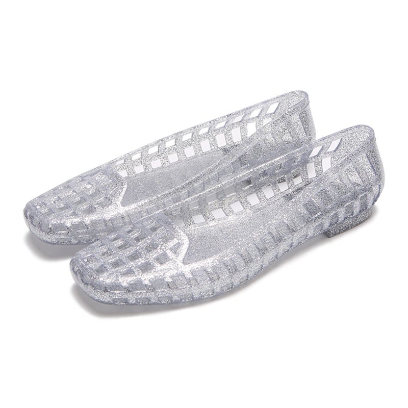 Ženske ravne cipele s kvadratnim vrhom, PVC gornji dio i PVC đon, slip-on, niski potpetica (Kvadratni vrh; PVC gornji dio; PVC đon; slip-on; niski potpetica)