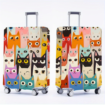 Κάλυμμα βαλίτσας με μοτίβο γάτας σε καρτούν – πολυεστέρας, ανθεκτικό στη σκόνη και στην υγρασία, για βαλίτσες