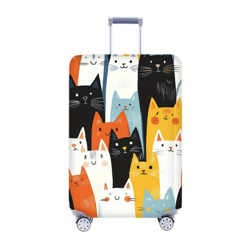 Κάλυμμα βαλίτσας με μοτίβο γάτας σε καρτούν – πολυεστέρας, ανθεκτικό στη σκόνη και στην υγρασία, για βαλίτσες