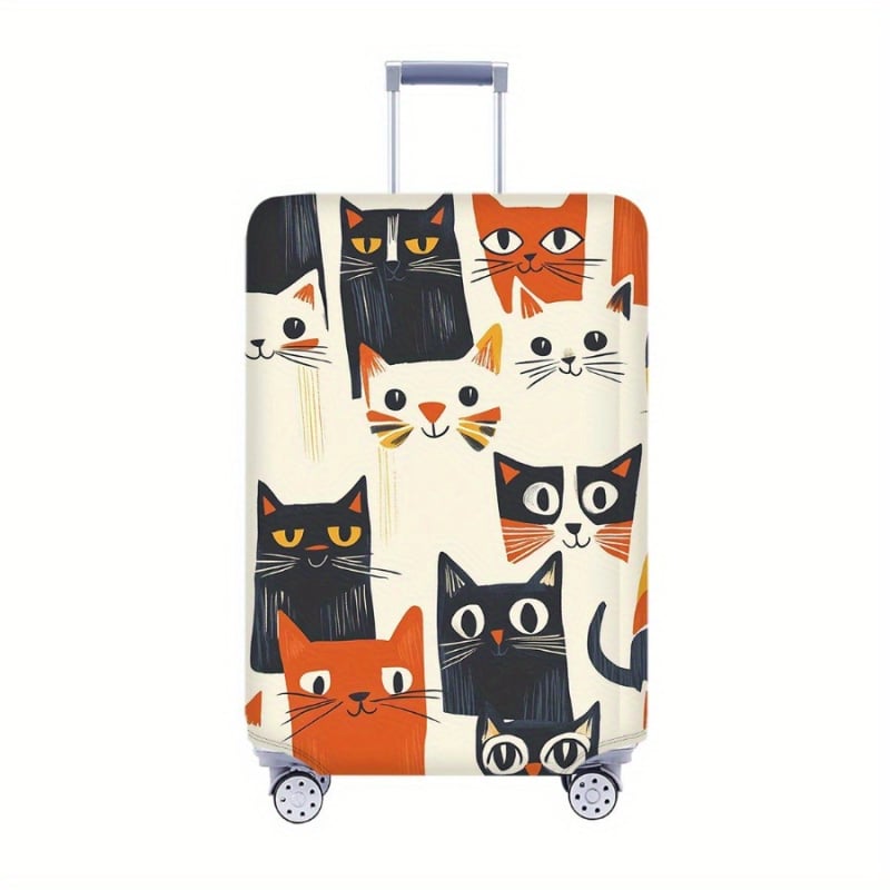 Κάλυμμα βαλίτσας με μοτίβο γάτας σε καρτούν – πολυεστέρας, ανθεκτικό στη σκόνη και στην υγρασία, για βαλίτσες