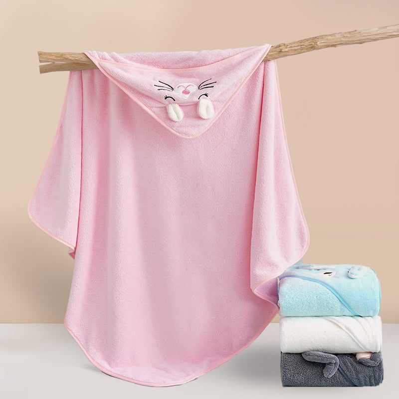Qin Yue Dječji ručnik za kupanje, koralni fleece, šivanje i ravno tkanje, 400–500 g, za bebe