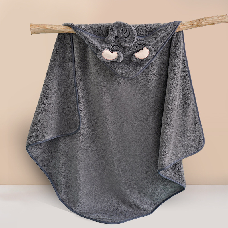 Qin Yue Dječji ručnik za kupanje, koralni fleece, šivanje i ravno tkanje, 400–500 g, za bebe