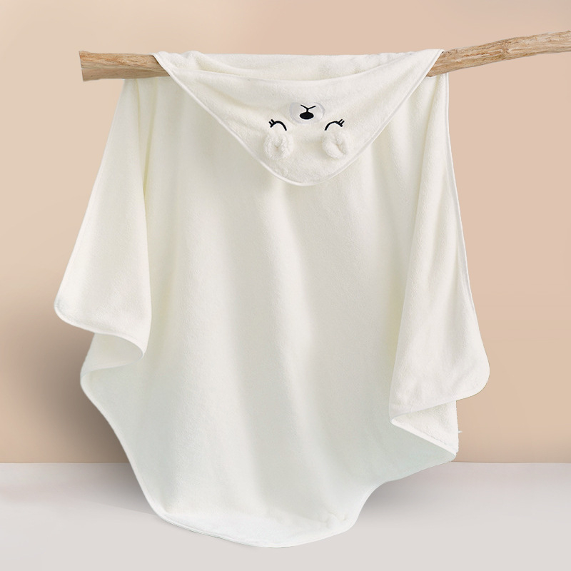 Qin Yue Dječji ručnik za kupanje, koralni fleece, šivanje i ravno tkanje, 400–500 g, za bebe