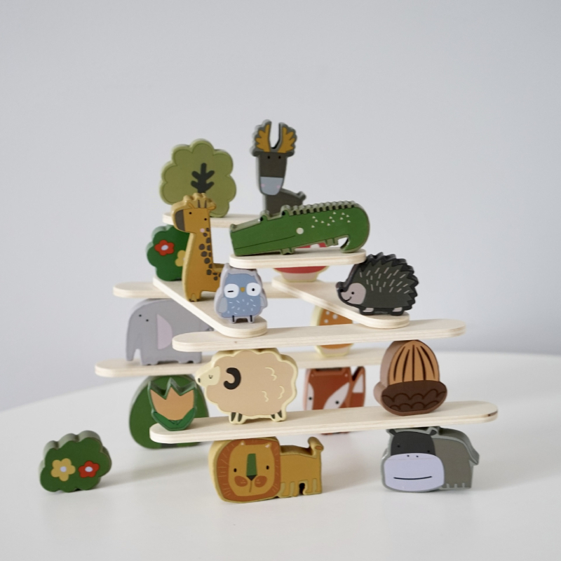 Ξύλινα μπλοκ για νήπια – ζώα ισορροπίας, εκπαιδευτικό γνωστικό παιχνίδι (Υλικό: ξύλο; Ηλικία: 0–3 ετών; Προέλευση: Zhejiang; Τεμάχια: 0–38)