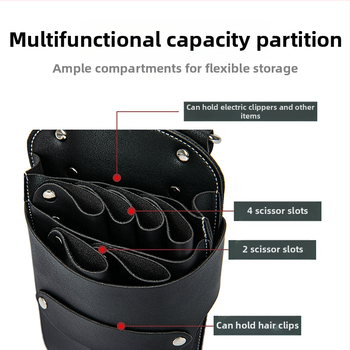 Geantă pentru foarfeci de coafură – curea crossbody, trusă de unelte de frizerie cu 7 compartimente pentru foarfeci
