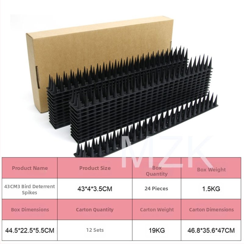 Vrtna dekoracija – PP bodlje protiv ptica, model MZK-43-24, repelent ptica, otporan na mačke