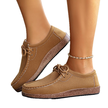 Női casual lapos cipő, kerek orrú, PU felsőrész, textilbélés, gumírozott talp, elől fűző