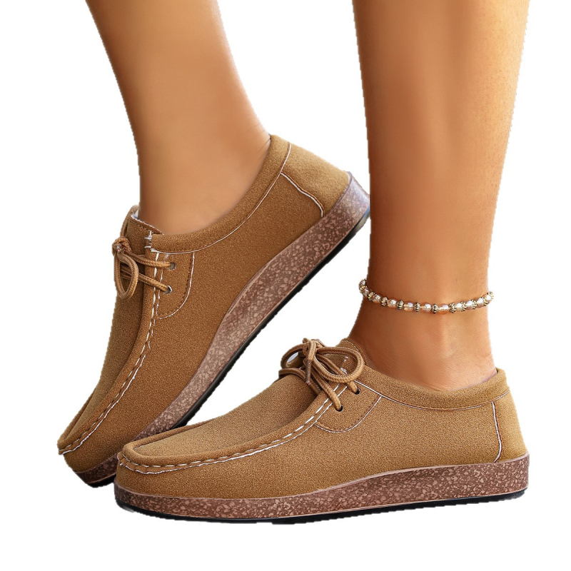 Női casual lapos cipő, kerek orrú, PU felsőrész, textilbélés, gumírozott talp, elől fűző