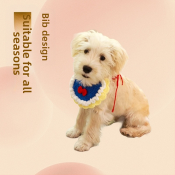 Ručni pleteni vuneni bib za kućne ljubimce s karikaturnim dizajnom, za mačke i male pse, zima, stil princeze