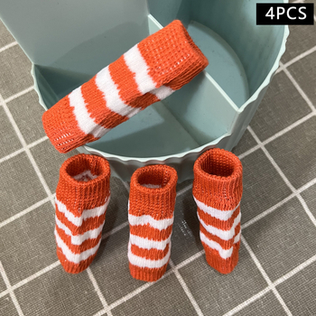 Κάλτσες προστασίας ποδιών και επιγονατιδές για γάτες και σκύλους, ριγέ σχέδιο, πολυεστέρας, υφαντό twill, κέντημα, Qu Aiyan