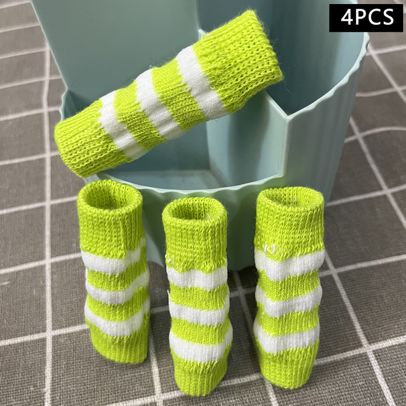 Κάλτσες προστασίας ποδιών και επιγονατιδές για γάτες και σκύλους, ριγέ σχέδιο, πολυεστέρας, υφαντό twill, κέντημα, Qu Aiyan