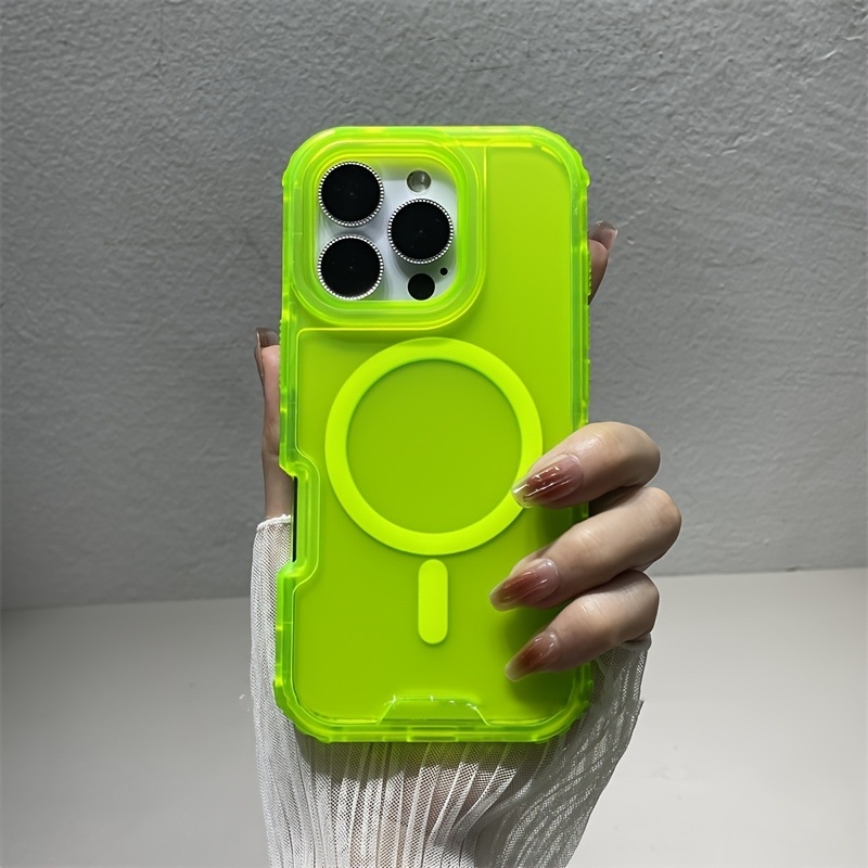 Силиконов калъф за iPhone 16 Pro Max със безжично магнитно зареждане, силиконова изработка, стил цветово блокиране