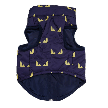 Γιλέκο Halloween για σκύλους από πολυεστέρα, σχέδιο διαβολάκι σε καρτούν, cardigan στυλ με φερμουάρ και οπή για λουρί