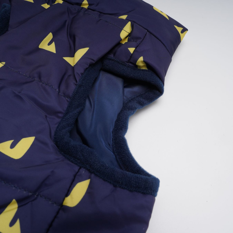 Halloween kutya mellény poliészterből, karikatúra démon kölyök mintával, cardigan-stílusú kivitel cipzárral és póráztartó nyílással