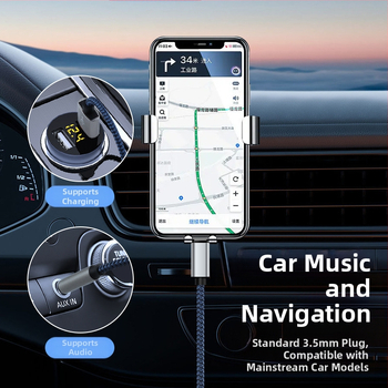 Neutral USB 2-в-1 плетен AUX аудио кабел Type-C към 3,5 мм за музика и разговори