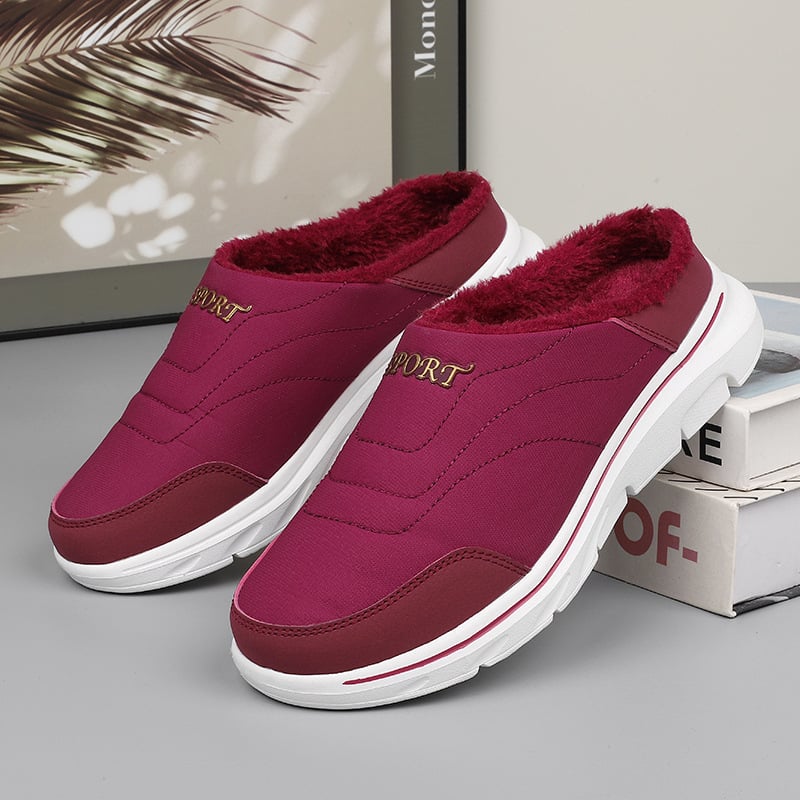 Unisex fleecével bélelt papucs télre, Slip-On, alacsony felső rész, MD talp