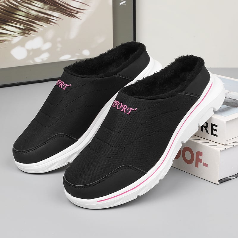 Unisex fleecével bélelt papucs télre, Slip-On, alacsony felső rész, MD talp