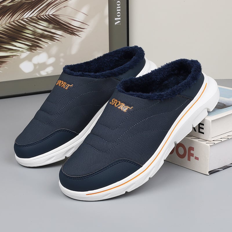 Unisex fleecével bélelt papucs télre, Slip-On, alacsony felső rész, MD talp