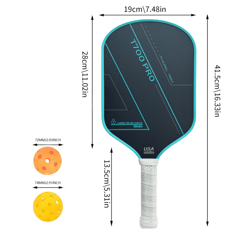 Naili karbonska vlakna pickleball paleta, 230 g, izdržljiva konstrukcija