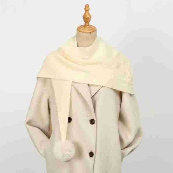 Sieviešu plecu šāls - poliesters, warp-knit adījums, silts un vējam izturīgs, rudens–ziemas stilā, Korejas stils