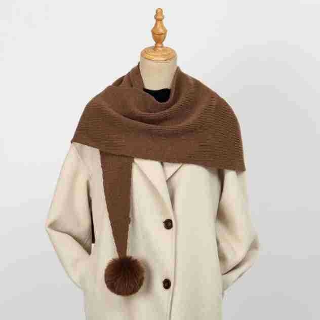 Sieviešu plecu šāls - poliesters, warp-knit adījums, silts un vējam izturīgs, rudens–ziemas stilā, Korejas stils