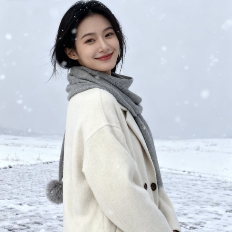 Sieviešu plecu šāls - poliesters, warp-knit adījums, silts un vējam izturīgs, rudens–ziemas stilā, Korejas stils