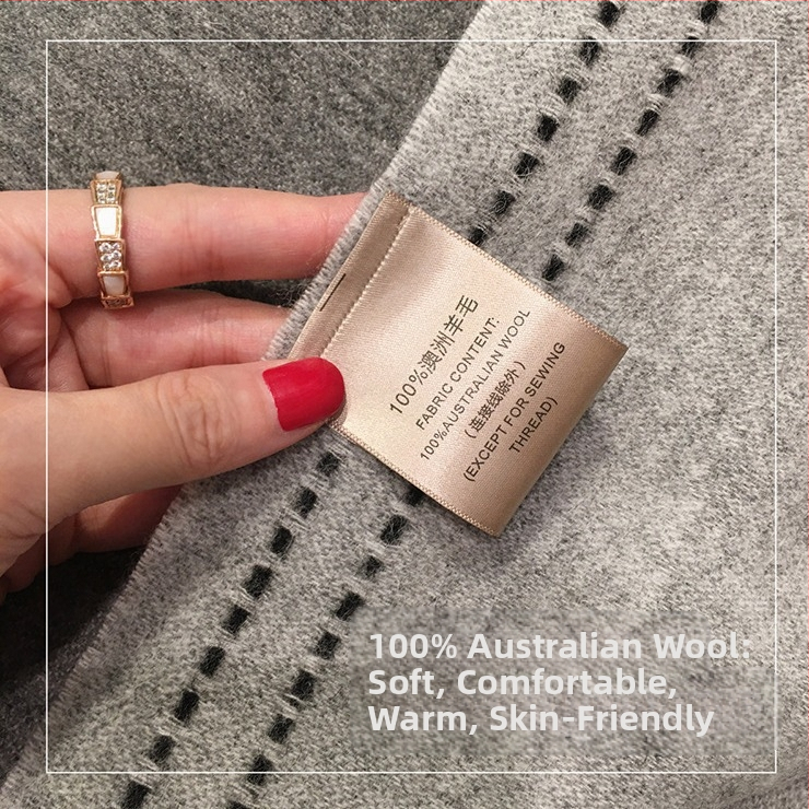 Nákrčník, 100% vlna, warp-knitted tkanina, teplo a ochrana proti prachu, jesenné použitie, všestranný štýl