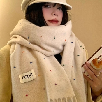 Rainbow Candy Bead šalle, garš stils, silts poliesters, gluda pletne, ziemas lietošanai