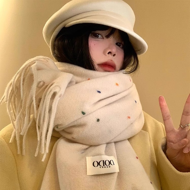 Rainbow Candy Bead šalle, garš stils, silts poliesters, gluda pletne, ziemas lietošanai