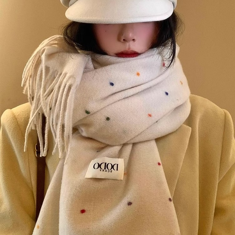 Rainbow Candy Bead šalle, garš stils, silts poliesters, gluda pletne, ziemas lietošanai