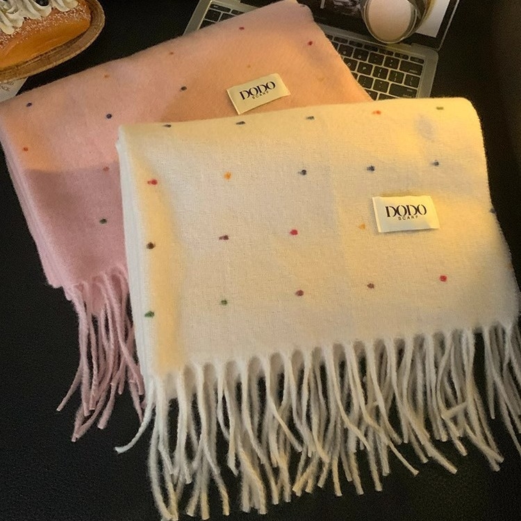 Rainbow Candy Bead šalle, garš stils, silts poliesters, gluda pletne, ziemas lietošanai