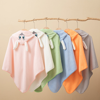 Παιδικός μανδύας-πετσέτα μπάνιου από Coral fleece, για μωρά και παιδιά, 150D νήμα, κέντημα και απλή ύφανση, 200–300 g