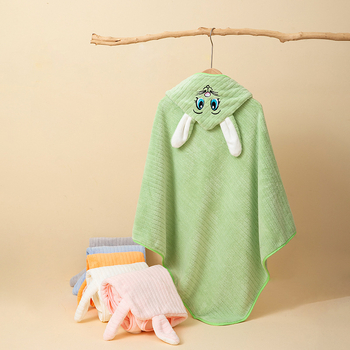 Παιδικός μανδύας-πετσέτα μπάνιου από Coral fleece, για μωρά και παιδιά, 150D νήμα, κέντημα και απλή ύφανση, 200–300 g