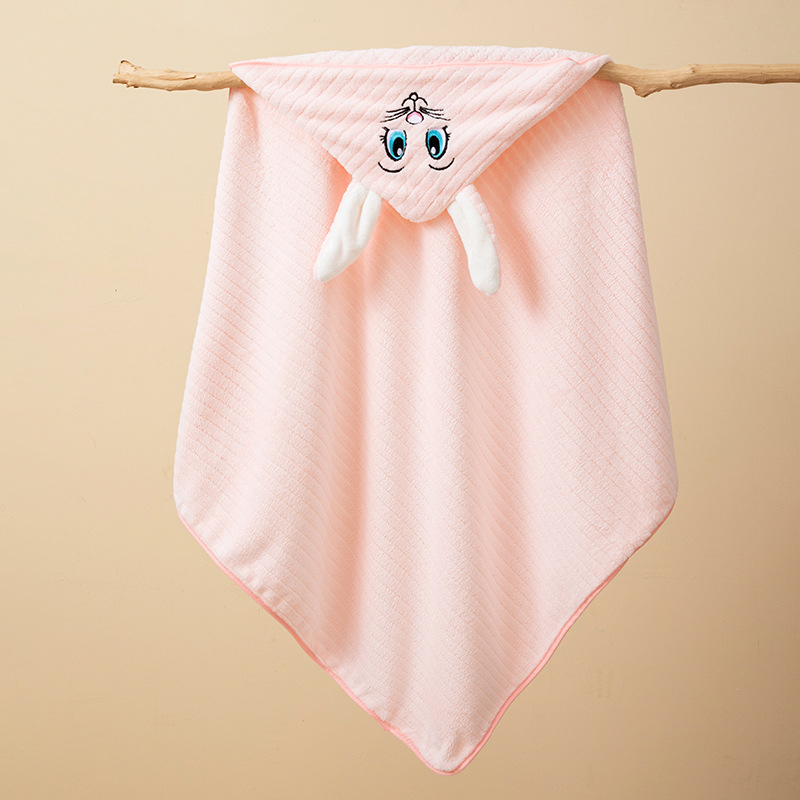 Παιδικός μανδύας-πετσέτα μπάνιου από Coral fleece, για μωρά και παιδιά, 150D νήμα, κέντημα και απλή ύφανση, 200–300 g