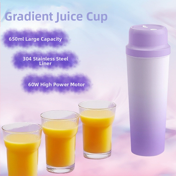 Beépített akkumulátorral rendelkező hordozható rozsdamentes acél gyümölcsprés, 60W, 22001 RPM+, 5+ pengével, belső tartály 304-es acélból, szigetelt