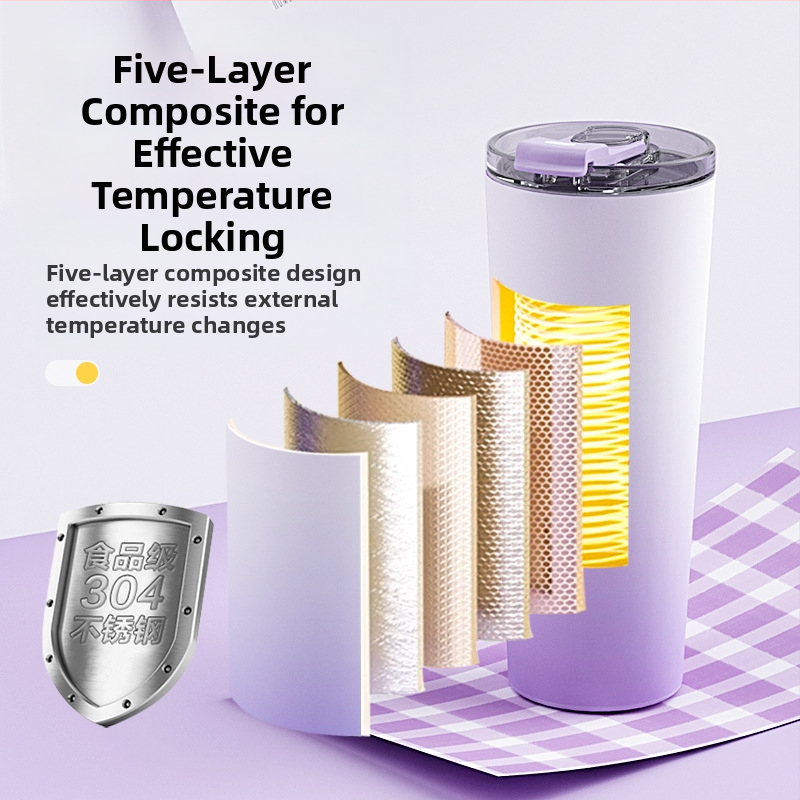 Преносима неръждаема стомана сокоизстисквачка-чаша с вградена батерия, 60W, 22001 RPM+, 5+ остриета, вътрешен съд 304 неръждаема стомана, изолирана