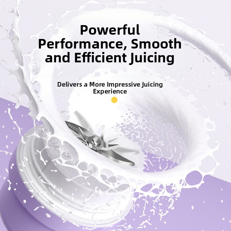 Преносима неръждаема стомана сокоизстисквачка-чаша с вградена батерия, 60W, 22001 RPM+, 5+ остриета, вътрешен съд 304 неръждаема стомана, изолирана
