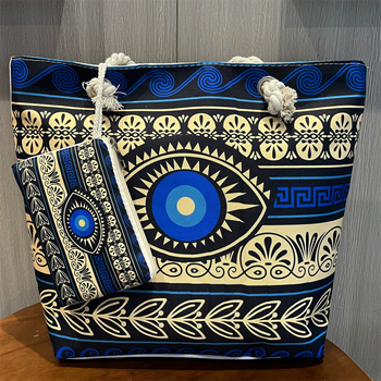 Socchi дамска чанта за плаж и пътуване с голям капацитет - полиестер - хоризонтална квадратна форма - цип - чанта с капак