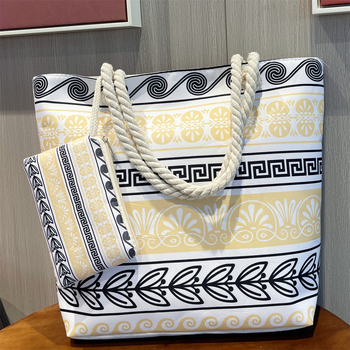 Socchi дамска чанта за плаж и пътуване с голям капацитет - полиестер - хоризонтална квадратна форма - цип - чанта с капак