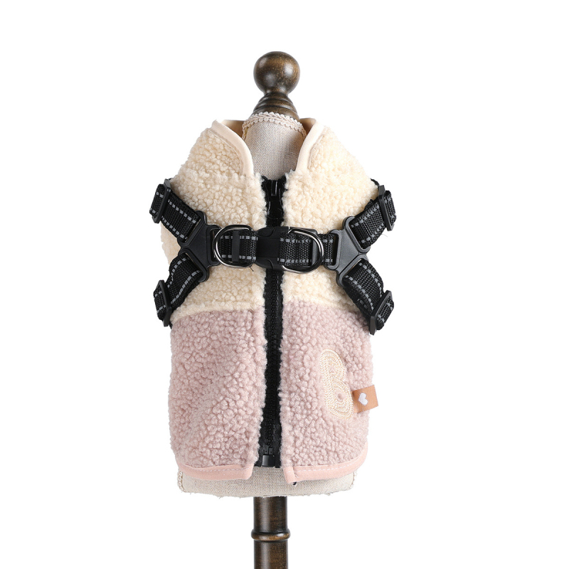 Állathám mellény – ősz/tél, poliészter, fleece patchwork