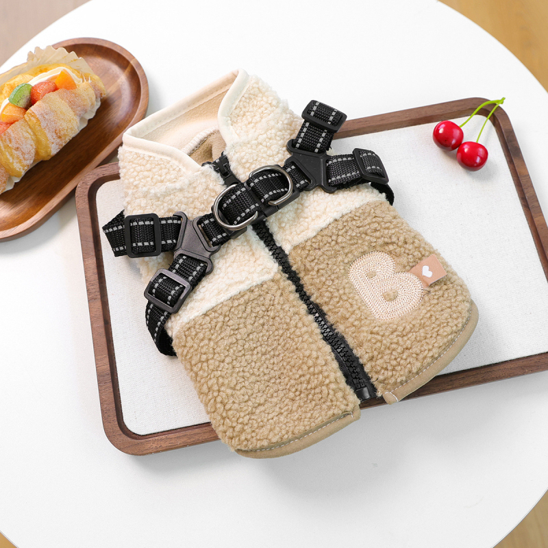 Állathám mellény – ősz/tél, poliészter, fleece patchwork