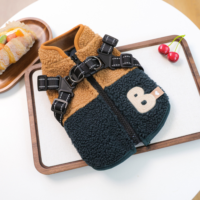 Állathám mellény – ősz/tél, poliészter, fleece patchwork