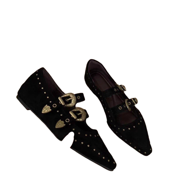 Ženske cipele s oštrim nosom i skrivenim podizanjem visine, PU gornji dio, PU uložak, Slip-On, nizak mačji pet (PU gornji; PU uložak; Slip-On; niski pet; srednje otvaranje)