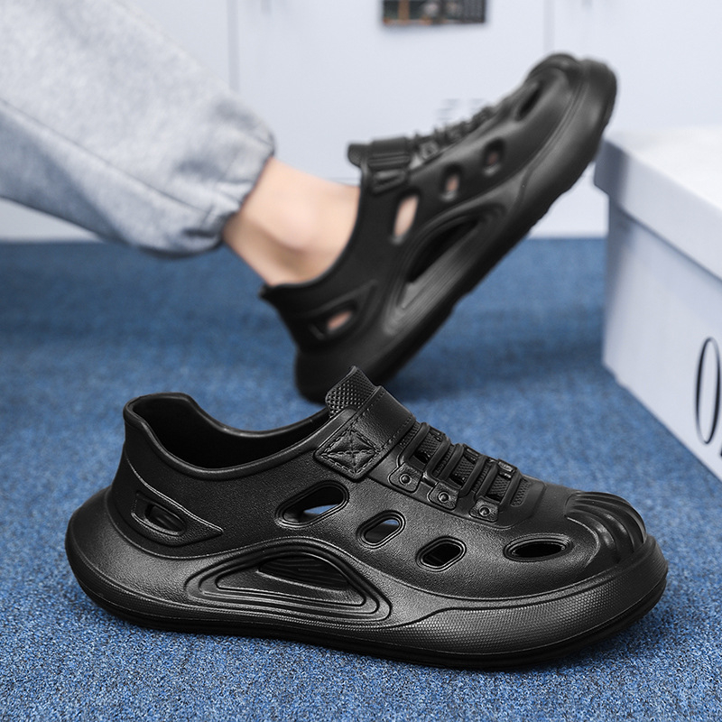 Vyrų kasdieniai batai su anti-slip storu EVA padu, kvėpuojančiu tinkliniu viršumi, uždaras kvadratinis pirštas