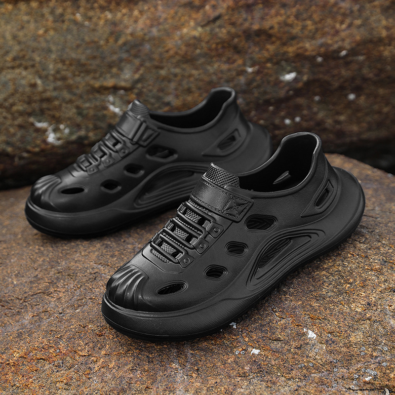 Vyrų kasdieniai batai su anti-slip storu EVA padu, kvėpuojančiu tinkliniu viršumi, uždaras kvadratinis pirštas