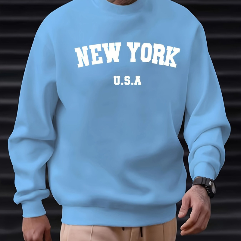 Φούτερ με κουκούλα με Γραφικό Νέας Υόρκης - Μακριά μανίκια, 96% πολυεστέρας, Σχέδιο με γράμματα, Άνοιξη 2025