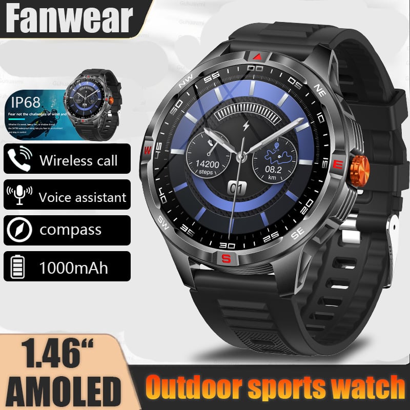 Έξυπνο ρολόι με 21+ ημερών ζωή μπαταρίας, οθόνη AMOLED, μέτρηση καρδιακού ρυθμού και οξυγόνου αίματος, κλήσεις μέσω Bluetooth, αδιάβροχο